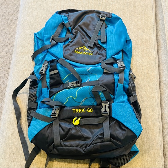 Blue and Black Trek-60 Backpack